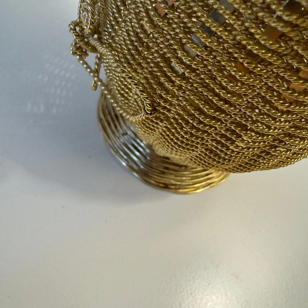Gold Wire Wrapped Vase Decorative Tabletop Accent Elegant‎ Home Decor